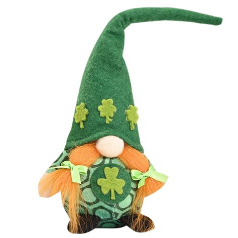 SILVERCELL St Patrick S Day Gnome Plush Doll Green Irish Leprechaun