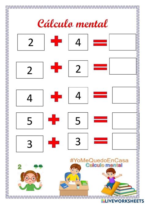 Ejercicio online de Cálculo mental para elemental 3ero en 2022