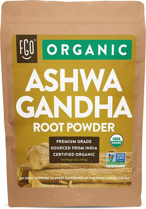 Amazon FGO Organic Ashwagandha Root Powder Sourced From India