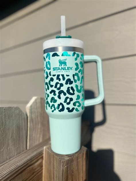 Leopard Seafoam Stanley Quencher 40 Oz Stanley Cheetah Etsy