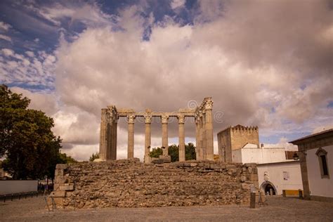 Portugal Alentejo Evora Roman Temple Editorial Image Image Of Largo