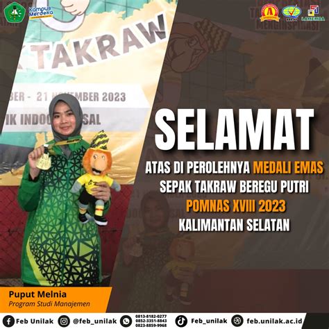 Mahasiswa FEB UNILAK Sumbang Medali Emas Di Pekan Olahraga Mahasiswa