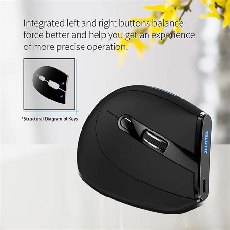 Victsing F36a Vertical Ergonomic 24g Wireless Mouse 3 Gear Dpi Led