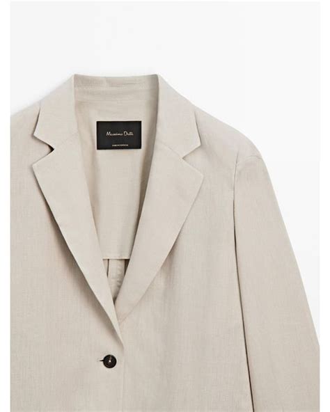 MASSIMO DUTTI Oversize Suit Blazer In Natural Lyst