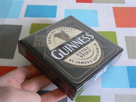 A Set Of Six Guinness Cork Backed Drinks Coasters Boxed And Etsy