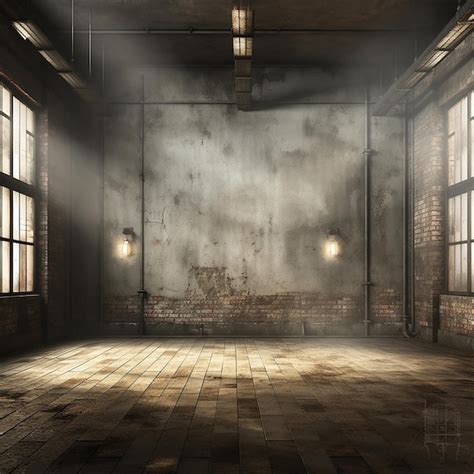 Premium Photo Grunge Spotlight Atmosphere 3D Render Of Room Interior