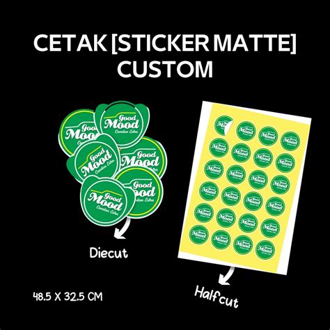 Jual STICKER VINYL MATTE CETAK STIKER LABEL A3 BISA CUSTOM UKURAN