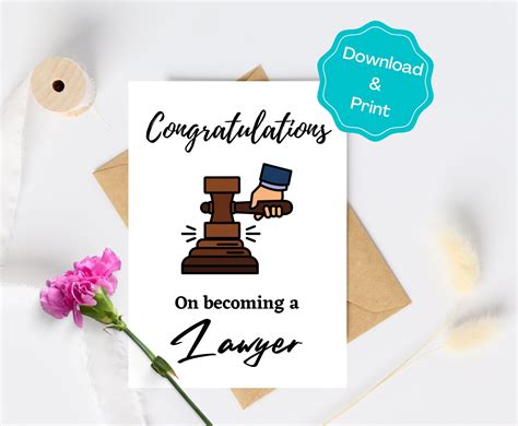 Lawyer Graduation Card Printable Congratulations On Becoming Etsy M Xico