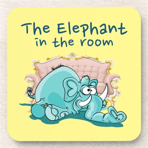 The Elephant In The Room Cartoon Coaster | Zazzle.co.uk