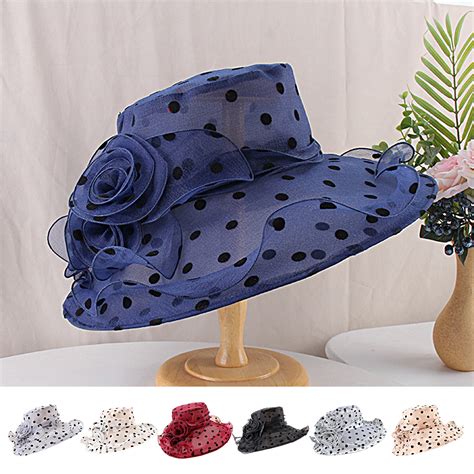 Breathable Sunscreen Hat Wide Brim Lace Floral Design Dot Women Sunhat