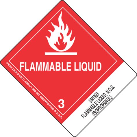 UN1993 Flammable Liquid, N.O.S. (Isopropanol)