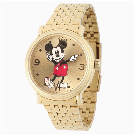 Disney Mickey Mouse Mens Gold Vintage Alloy Watch 1 Pack