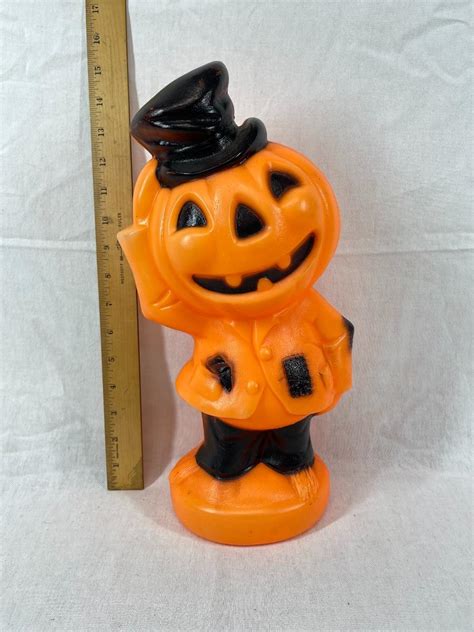 Vintage 14 Halloween Empire Plastics Blow Mold Jack O Lantern