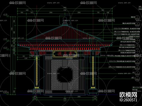 新中式国风四角亭cad节点大样 免费3dmax模型库 欧模网