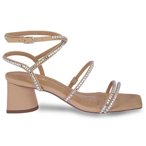 Sandália Strass Alana Nude