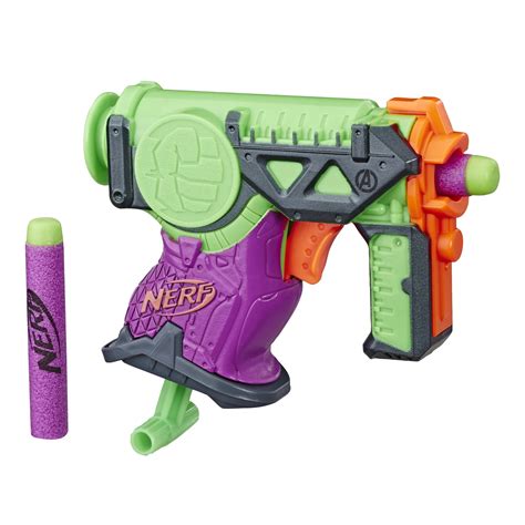 Nerf MicroShots Marvel's Hulk Blaster Toy Includes 2 Nerf Elite Darts ...