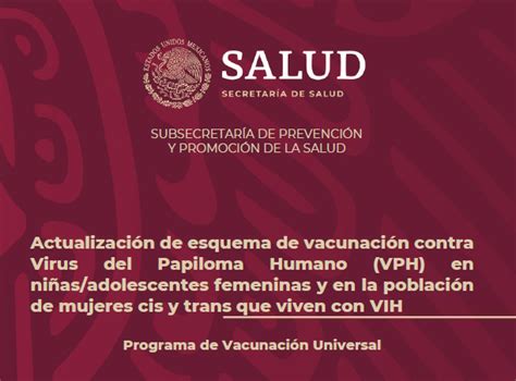 Actualización de esquema de vacunación contra Virus del Papiloma Humano