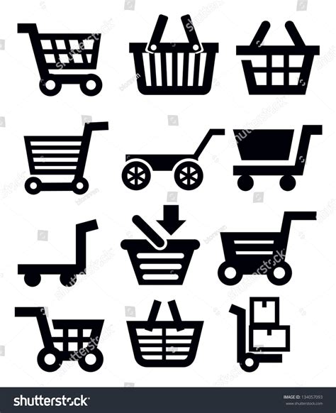 Vector Black Shopping Cart Icon Set Stock Vector (Royalty Free ...