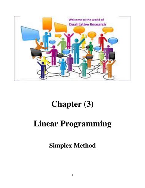 Qba Lec 7 2023 Qba Lec 7 2023 Chapter 3 Linear Programming Simplex Method Chapter 3