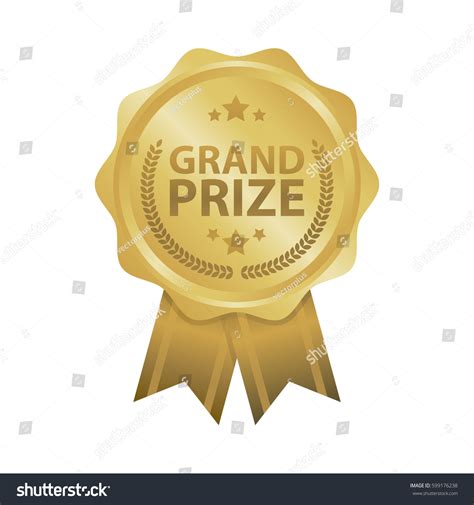 Grand Prize Win Gold Badges Vector Stock Vector (Royalty Free ...