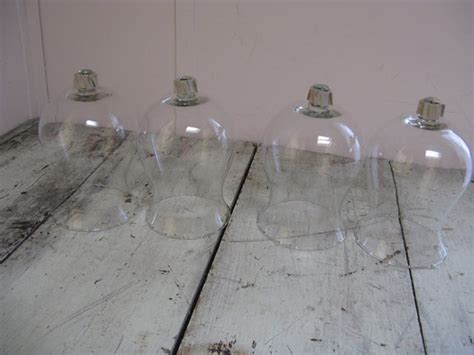 Large Clear Glass Hurricane Globes Set Of 4 For Votive