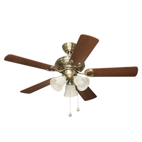 Harbor Breeze Bellevue 44 In Antique Brass Downrod Or Close Mount Indoor Ceiling Fan With Light