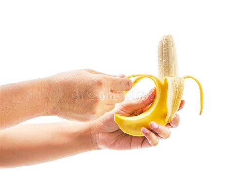 Hand Holding Banana Stock Photo Image Of Tropical