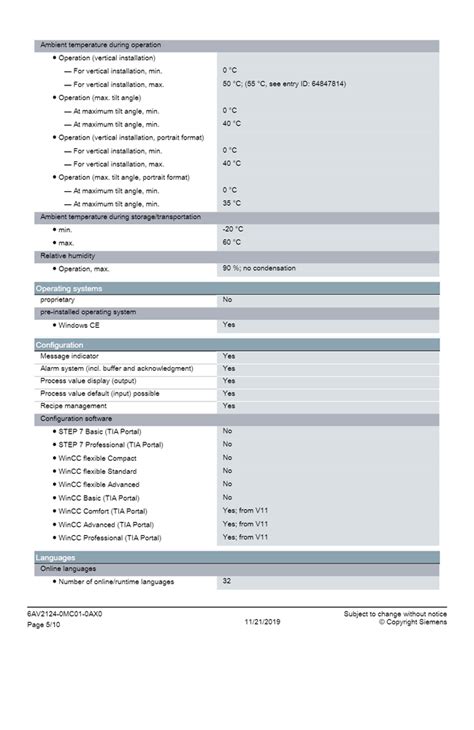 Siemens Inch Tft Display Simatic Hmi Tp Comfort Model Name