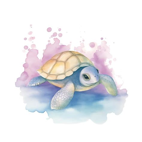 Tortue De Mer Marine Illustration Aquarelle Animaux Marins Clipart