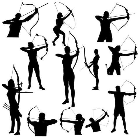 Premium Vector Archery Silhouette Vector Set Illustration