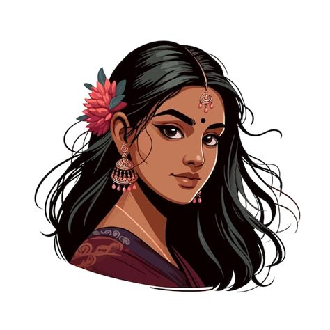 Premium Vector Beautiful Indian Women Illustration On White Background