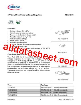 Tle Datasheet Pdf Infineon Technologies Ag