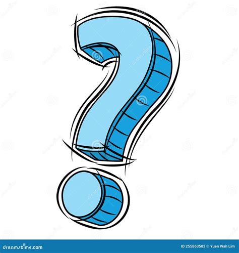 Vector Doodle Of Blue Question Mark Icon Stock Vector Illustration Of