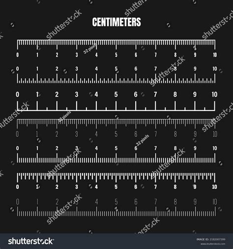 Realistic White Centimeter Scale Measuring Length Stock Vector (Royalty Free) 2182007399 ...