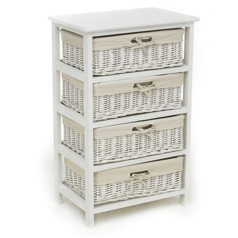 Wilko White Willow 4 Drawer Storage Unit Wilko