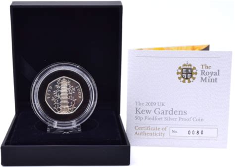 Silver Proof Coin Piedfort 2009 Kew Gardens 50p Genuine Royal Mint BOX