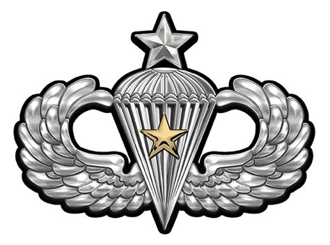 Us Army Airborne Senior Parachutist Badge With Combat Star All Metal