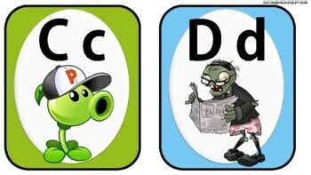 Abc Flashcards Plants Vs Zombies Theme By Customized Resources