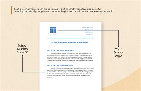 School Mission and Vision Statement Template in Word, PDF, Google Docs ...