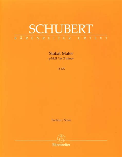 Stabat Mater In G Minor D De Franz Schubert Acheter Dans La