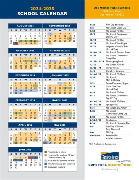 Des Moines Public Schools Calendar 2024-2025 (DMPS Calendar)