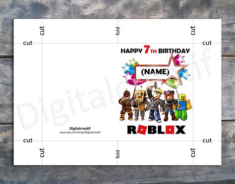 Roblox T Card Printable Template Roblox Personalised Birthday Card