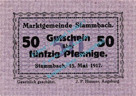 Notgeld De Pf Stammbach Notgeld Pfennig Schein In Kfr Tieste