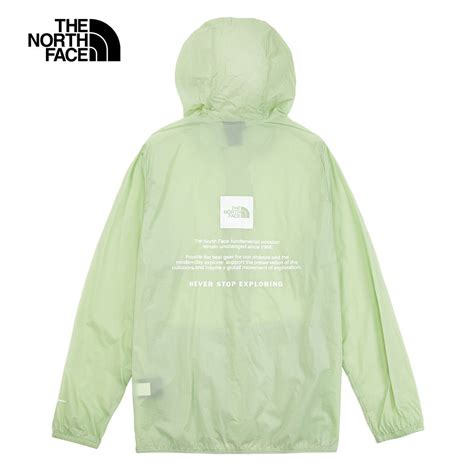 The North Face 北面 男款綠色防風防潑水防曬品牌標語連帽外套7wdqi0g Pchome 24h購物