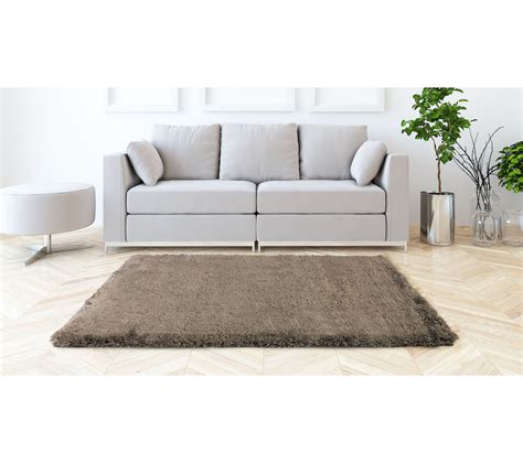 Tapis Salon Unis Taupe Shaggy Poils Longs Et Doux X Cm Tapis