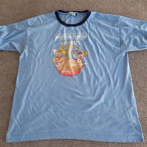 Vintage Kelloggs Frosted Krispies Ringer Shirt Blue L Gem