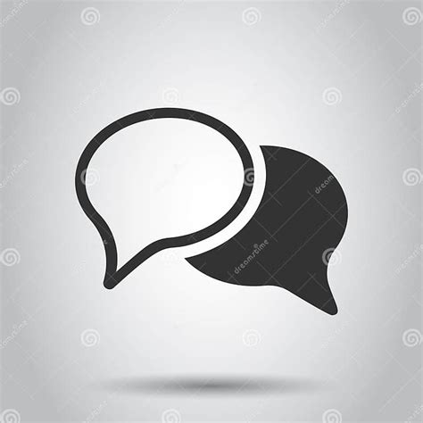 Speech Bubble Flat Vector Icon Discussion Dialog Illustration Business Pictogram Concept Stock