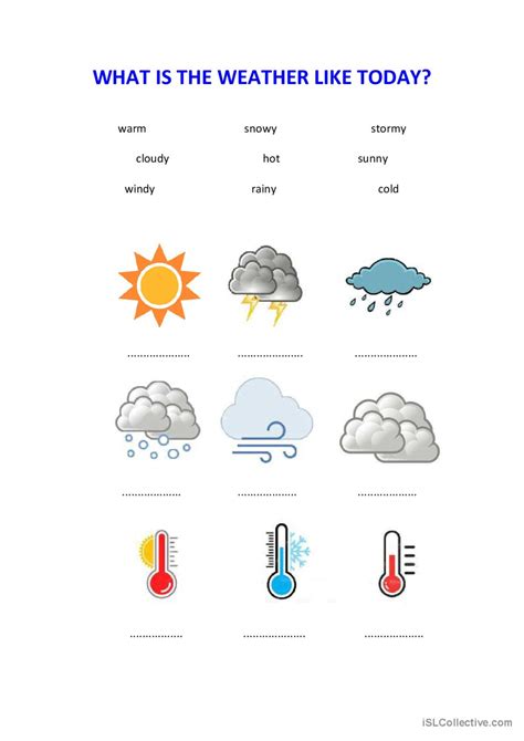 What Is The Weather Like Today English Esl Worksheets Pdf Doc