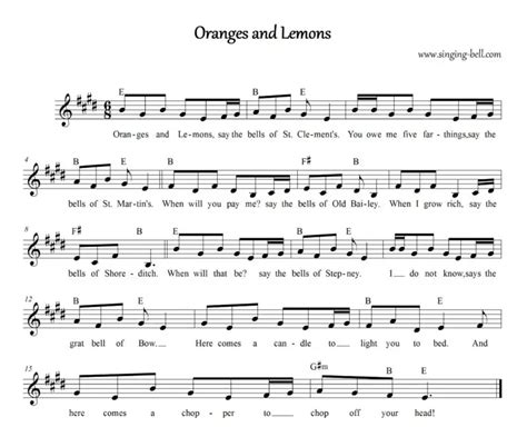 Oranges and Lemons mp3 Karaoke download, Sheet Music PDF