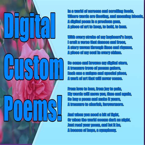 Custom Poem Printable Personalized Poem Poem Print Custom Etsy